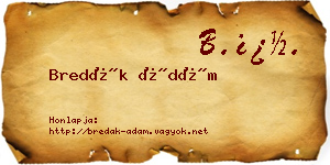 Bredák Ádám névjegykártya